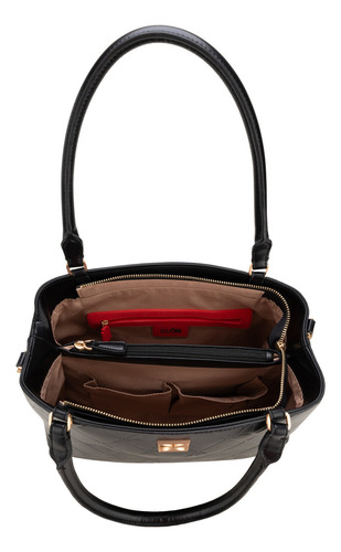 Bolsa Satchel Cloe Sensyali Grande Color Negro