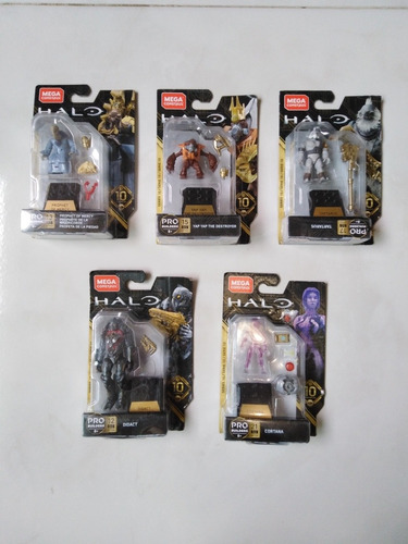 5 Figuras Serie 10 Aniversario Halo Mega Construx 