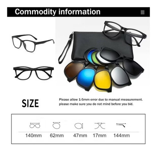 Gafas 6 En 1 Lentes Magnéticos Filtro Uv 400