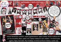 Comprar Kit Imprimible Candy Bar Digital Demon Slayer 100% Editable