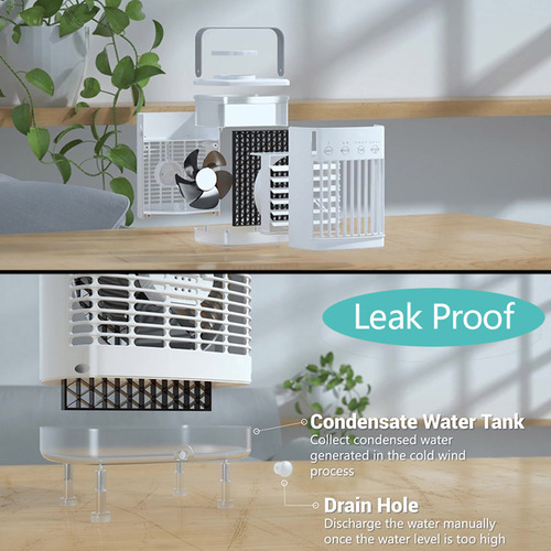 Mini Ventilador De Ar Condicionado Portátil Para Sala, Escri