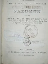 Comprar Traduccion Literal Y Declaracion Del Libro De Los Cantares