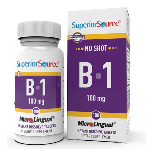 Vitamina B1  100 Mg / 100 Tabletas / Sublingual  Energía. 