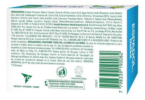 Jabón Antibacterial Espadol Dettol Active Deo 80 Gramos