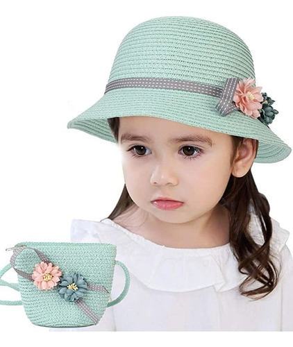 Mz 2 Unids/set Sombreros De Paja Para Niñas Pequeñas, Con