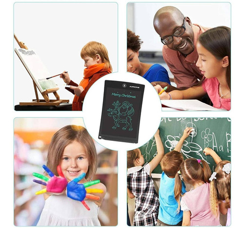 Imagen 6 de 6 de Pizarra Magica De Dibujo Niños Lcd Aurxons 8.5 Negro