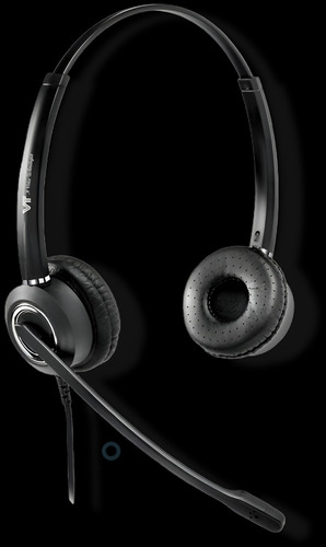 Cabezal Auricular Usb Call Center Profesional Vt6200 Duo Negro