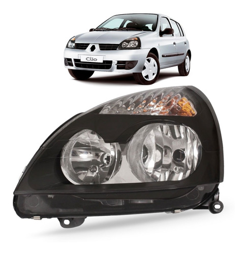 Farol Clio 2003 A 2012 Fumê Mascara Negra