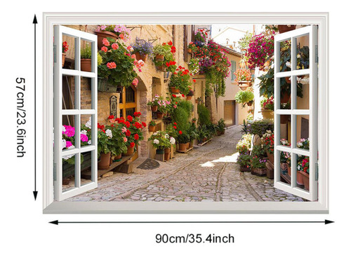 Ypz Pegatinas De Pared De Ventana Falsa/paisaje De 57cmx90cm