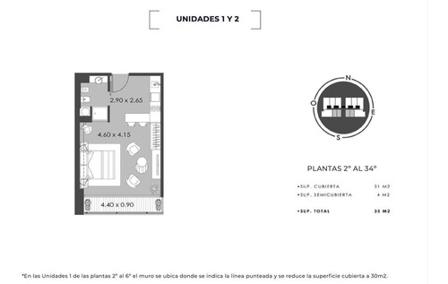 Imagen 2 de 18 de Studio Piso Altisimo En Venta En Quartier Del Bajo Torre Rio!
