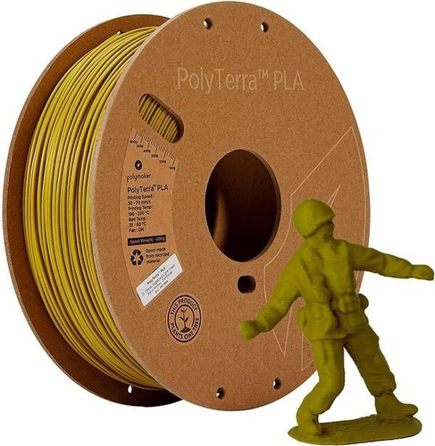 Filamento Polyterra Pla Polymaker, 1.75mm - 1kg Color Army Light Green