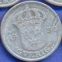 Suecia 25 Ore 1930 G Plata * Gustaf V * Rara *