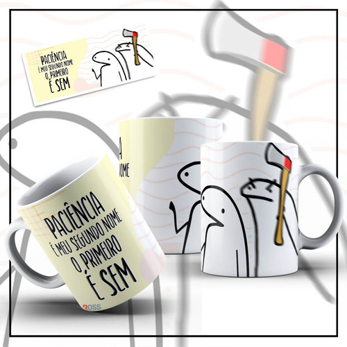 Imagem 2 de 5 de Caneca Frases Divertida Flork Meme Engraçado - Sem Paciência