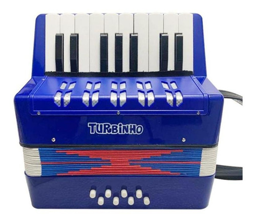Imagem 4 de 5 de Mini Acordeon Infantil Sanfona Com 8 Baixos Turbinho Azul