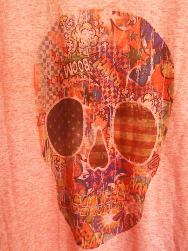 Camisa Playera Siva Skull Us Flag Moda Fashion Pink Rosa