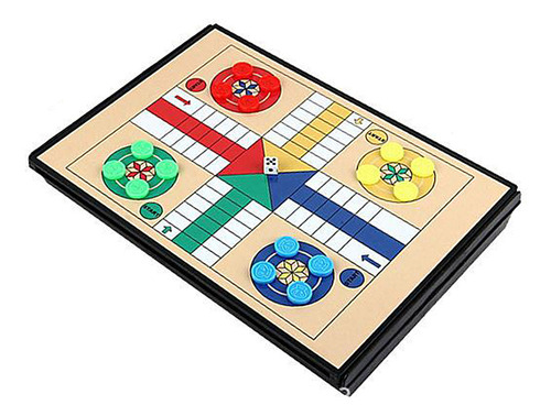 Juego De Mesa Para Ninos Tablero De Ajedrez 4 En 1 Clásico Vuelo Parchís Magnético Y Plegable