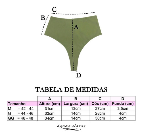 Biquíni Calcinha Avulsa Hot Pants Cintura Alta Fio Dental