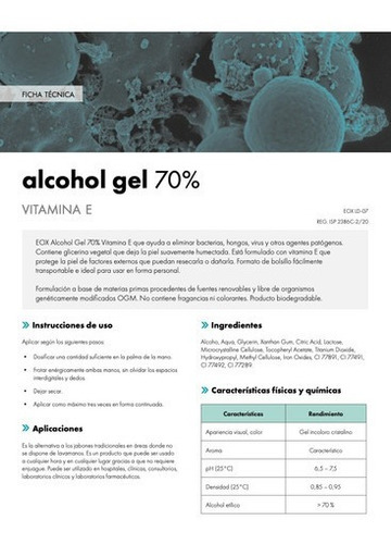 Caja 24un. Alcohol Gel 70% Vitam. E C/registro Isp Eox 60 Ml