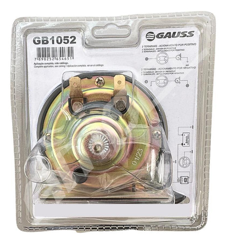 Buzina Caracol Individual Universal 12v Gauss
