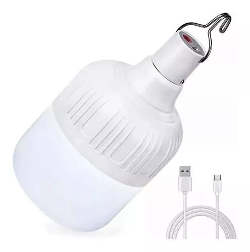 Foco Bala Recargable 15w Luz Blanca Emergencia Portatil Color de