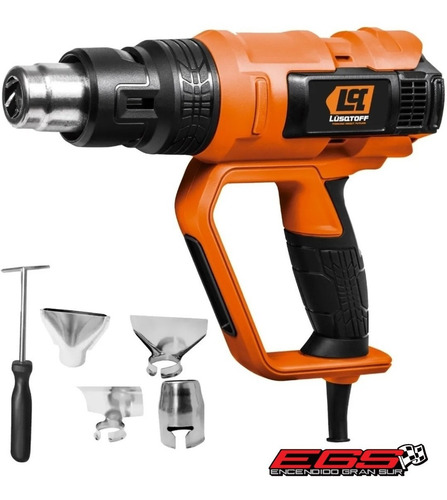 Pistola Calor Lusqtoff 2000w Vel Regulable Temp 600° + Kit