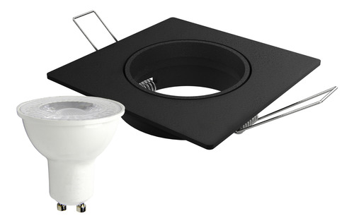Pack X 10 Spot Cuadrado Pvc + Dicro Led 7w + Portalámparas