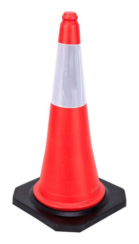 Cono Vial Naranja Semi Flexible 75cm Base Rigida Pesada