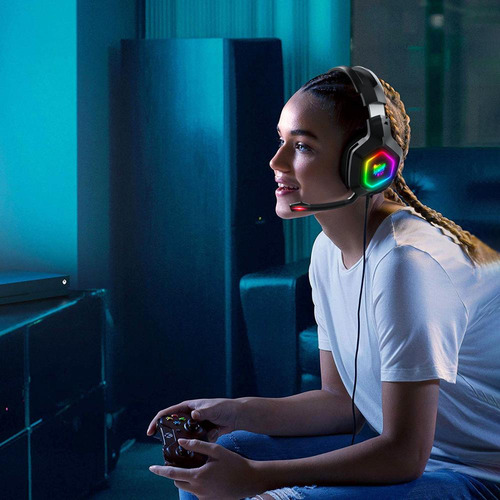Audífonos Gamer Onikuma K10 3.1 Con Micrófono Luz Rgb Led Negro
