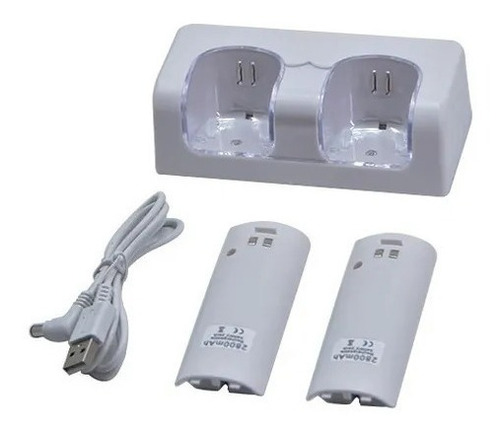 Base Cargadora Nintendo Wii Control Remote Doble 2 Baterias