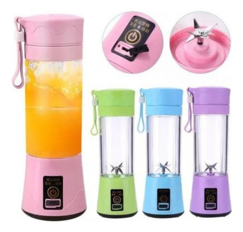 Mini Liquidificador Copo Mixer Elétrico Shake Frutas Batedor Cor Azul-celeste 110v/220v