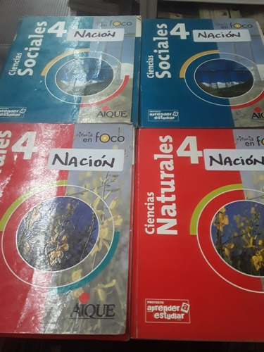 Sociales Y Naturales 4 En Foco Nación Lote X 4 Libros Aique 