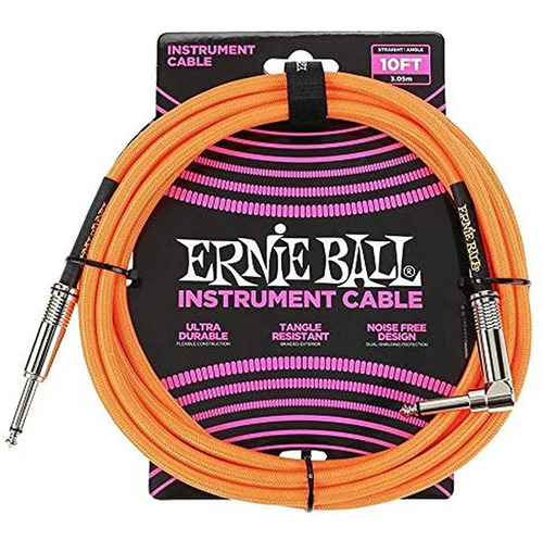 Cable Plug Ernie Ball 3 Metros Naranja Ficha En Ele