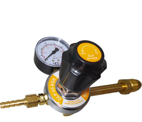 Regulador De Pressão Glp 45kg Gás De Cozinha Manometro Sm200