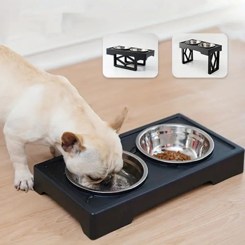 Recipiente De Comida Ajustable Con Cuenco Para Perros