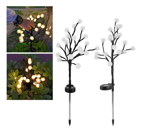 Luces Solares Led 2 Piezas 20 Lámpara De Jardín