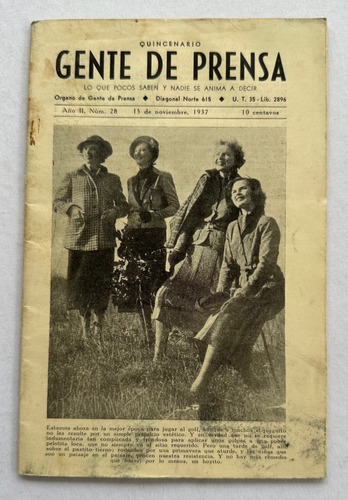 Gente De Prensa N° 28 Noviembre 1937