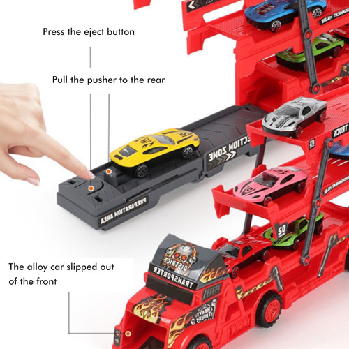 Camión Transportador De Coches Toys Mega Huler Truck Con 6 M