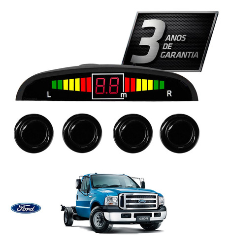 Sensor De Ré Estacionamento Preto Ford F350 2017 2018 2019