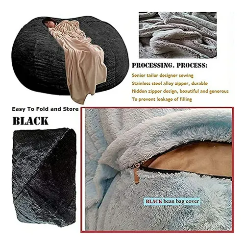 Funda Gigante De Peluche Lavable Para Sillón Bean Bag De 5-6