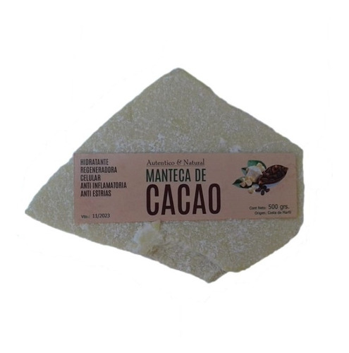 Manteca De Cacao X 500 Grs. Pura Antiage Hidratante En Once.