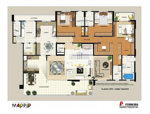Imagem 3 de 17 de Alto Padrão - Apartamento Com 4 Dormitórios À Venda, 240 M² Por R$ 1.100.000 - Vila Santa Maria - Araçatuba/sp - Ap1044
