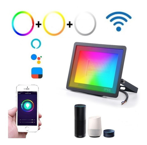 Reflector Inteligente Wifi 30w Rgb Alexa Google Home T3136