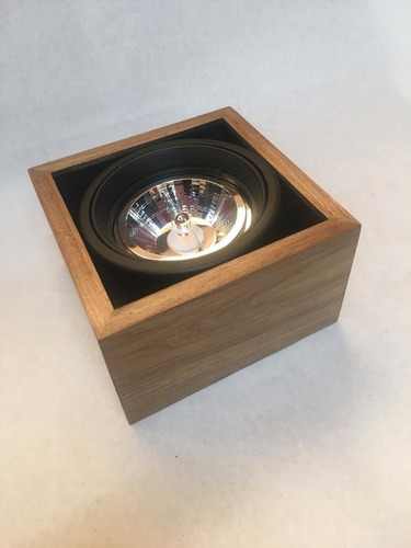 Aplique Luminaria De Techo En Madera Con 1 Ar111 Led