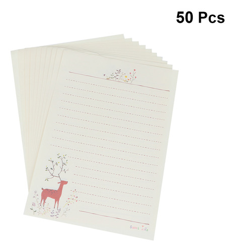 50 Hojas De Papel Para Escribir Cartas Con Estampado De Cier