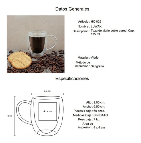 Imagen 6 de 10 de Taza De Vidrio De Doble Pared