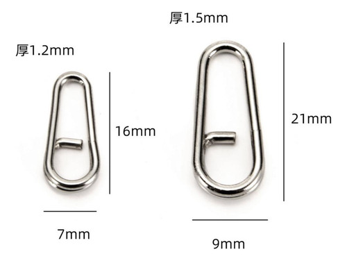 100x Anillos Dividids Ovales De Material Acero S