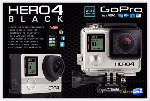 Imagen 3 de 3 de Go Pro Hero 4 Black 4k Lcd Touch Black Wi-fi, Bluetooth