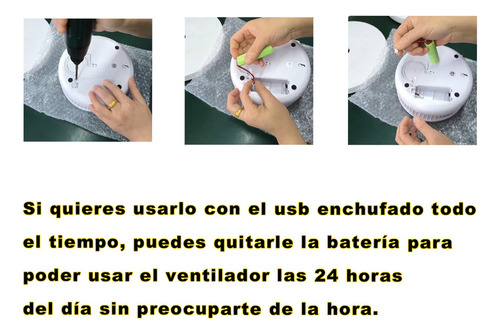 Li Ventilador Portátil Recargable Fan Con Luz Pequeño