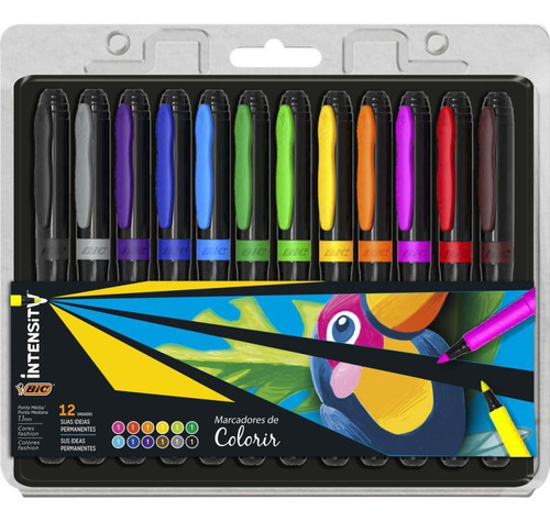 Pincel rotulador permanente para bolígrafo de fieltro con 12 colores surtidos
