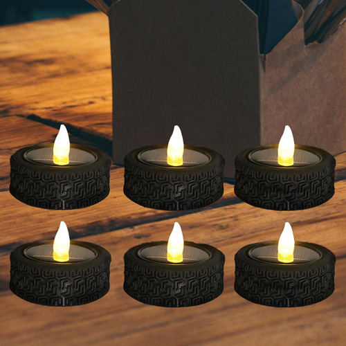6 Piezas Led Velas Solares Velas Tealight Velas Luz Nocturna